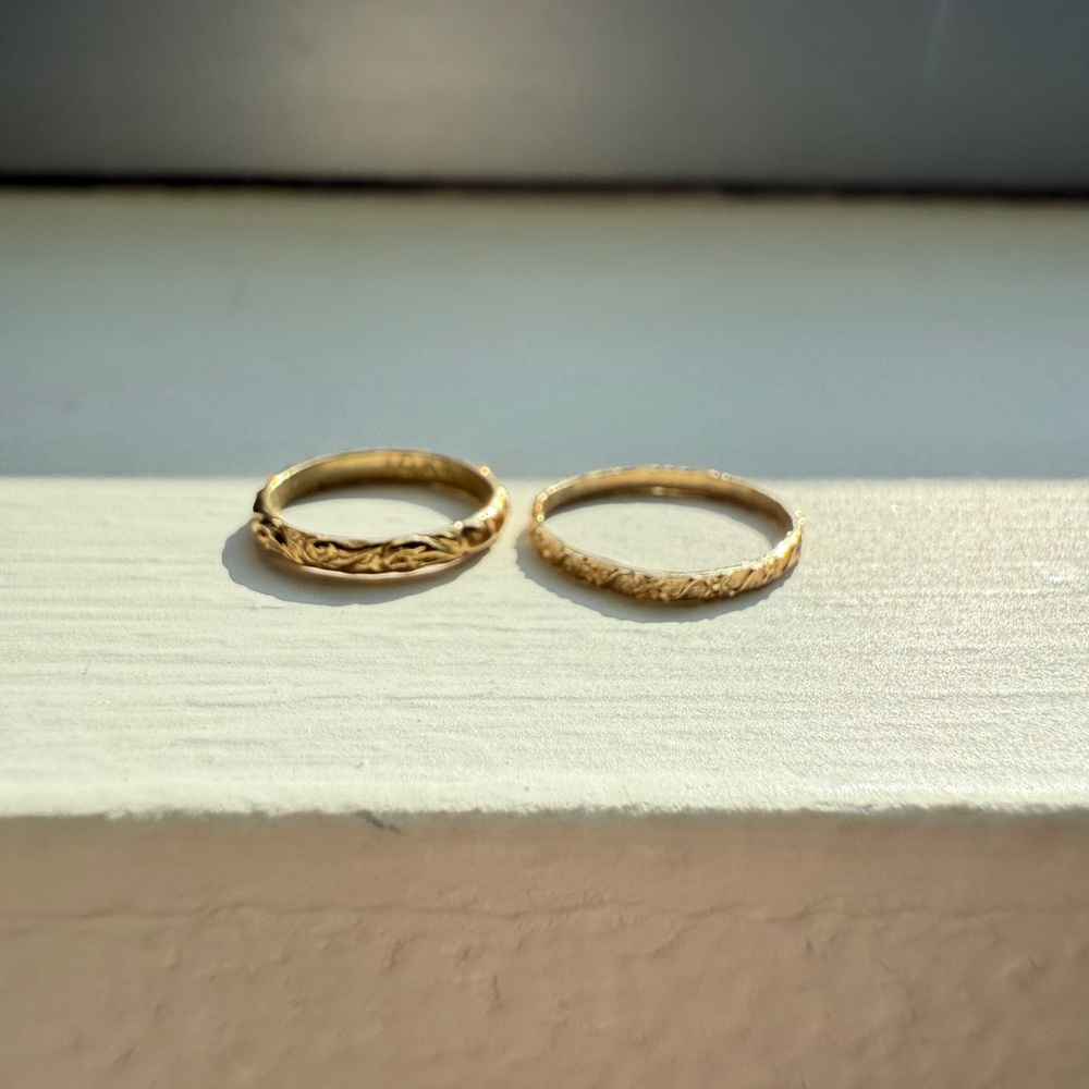 Gold Textured Women's Rings